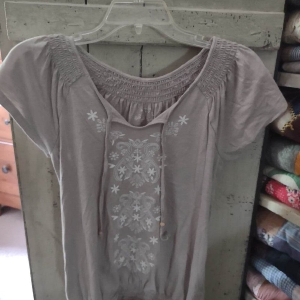 Tan Sonoma Boho Style top Sz S